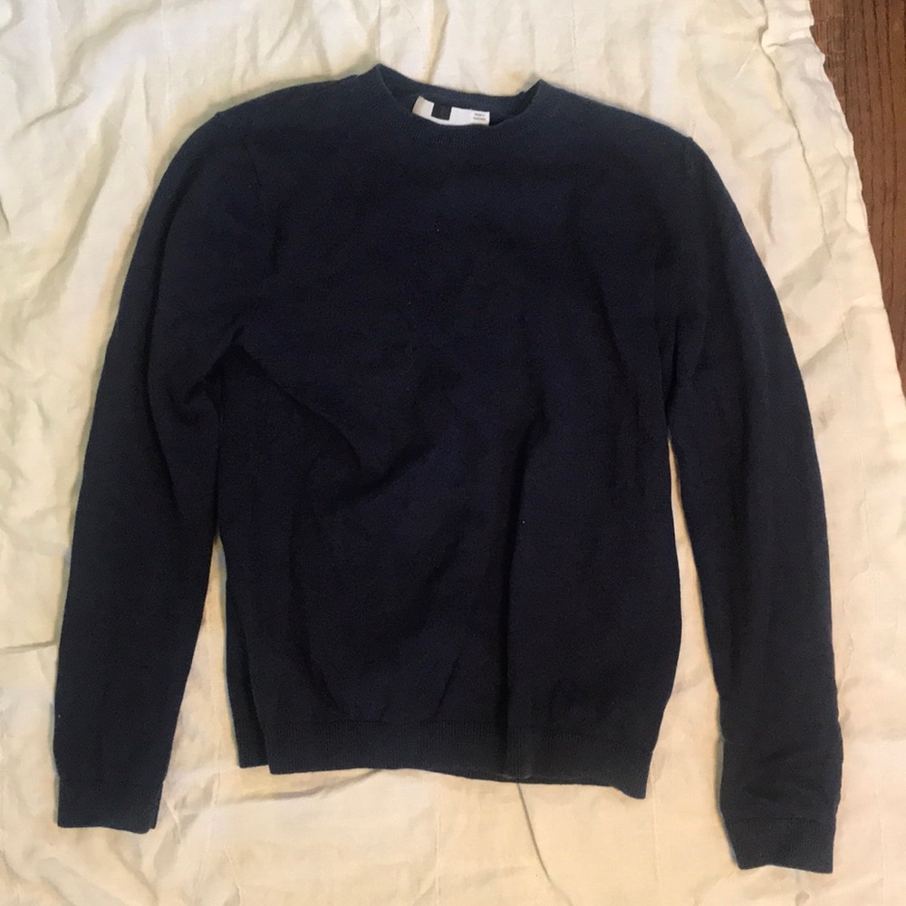 Navy Blue Sweater Top Man